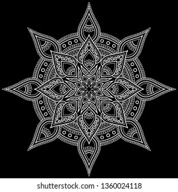 Mandala pattern white doodles sketch good mood
