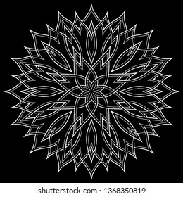 Mandala pattern white doodles sketch good mood