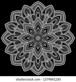 Mandala pattern white doodles sketch good mood
