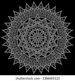 Mandala pattern white doodles sketch good mood