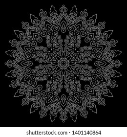 Mandala pattern white doodles sketch good mood