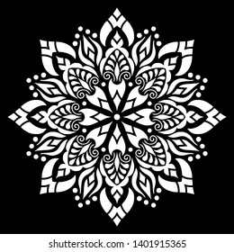 Mandala pattern white doodles sketch good mood