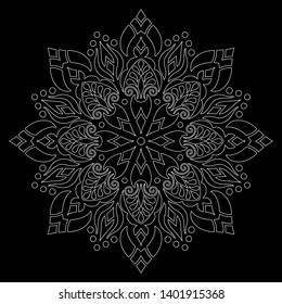 Mandala pattern white doodles sketch good mood