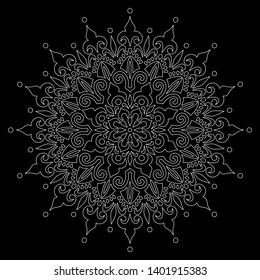 Mandala pattern white doodles sketch good mood