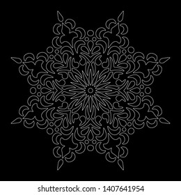 Mandala pattern white doodles sketch good mood
