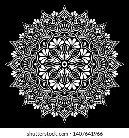 Mandala pattern white doodles sketch good mood
