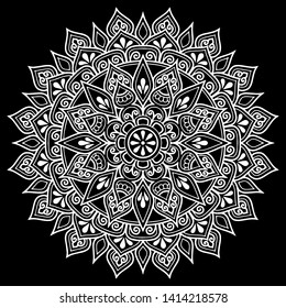 Mandala pattern white doodles sketch good mood