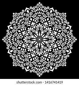 Mandala pattern white doodles sketch good mood