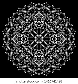 Mandala pattern white doodles sketch good mood