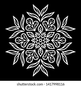 Mandala pattern white doodles sketch good mood