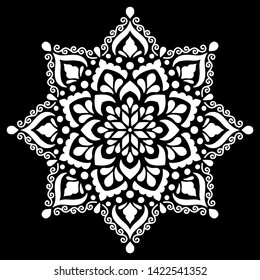 Mandala pattern white doodles sketch good mood