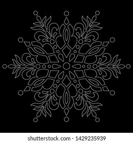 Mandala pattern white doodles sketch good mood