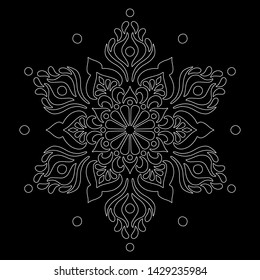 Mandala pattern white doodles sketch good mood