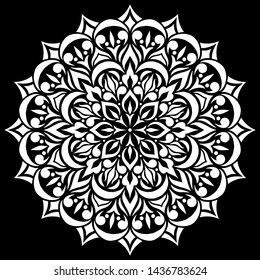 Mandala pattern white doodles sketch good mood