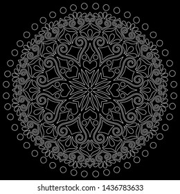 Mandala pattern white doodles sketch good mood