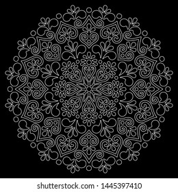 Mandala pattern white doodles sketch good mood