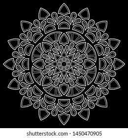 Mandala pattern white doodles sketch good mood
