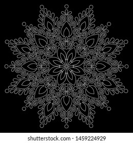 Mandala pattern white doodles sketch good mood