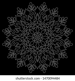Mandala pattern white doodles sketch good mood