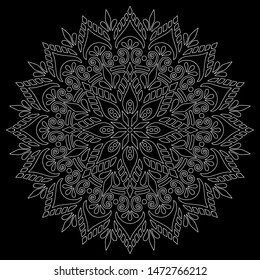 Mandala pattern white doodles sketch good mood