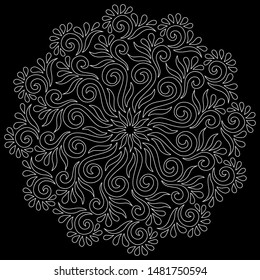 Mandala pattern white doodles sketch good mood