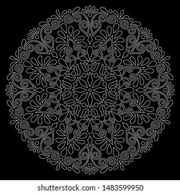 Mandala pattern white doodles sketch good mood