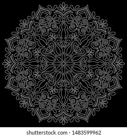 Mandala pattern white doodles sketch good mood