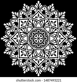 Mandala pattern white doodles sketch good mood