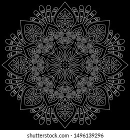 Mandala pattern white doodles sketch good mood