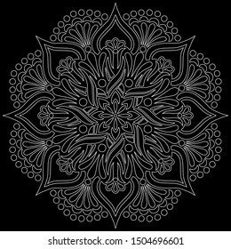 Mandala pattern white doodles sketch good mood