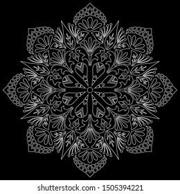 Mandala pattern white doodles sketch good mood