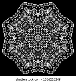Mandala pattern white doodles sketch good mood