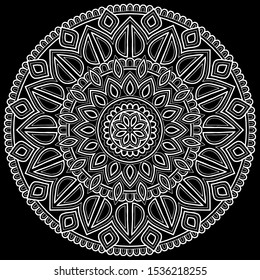 Mandala pattern white doodles sketch good mood