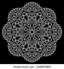 Mandala pattern white doodles sketch good mood