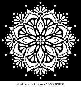 Mandala pattern white doodles sketch good mood