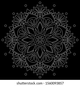 Mandala pattern white doodles sketch good mood