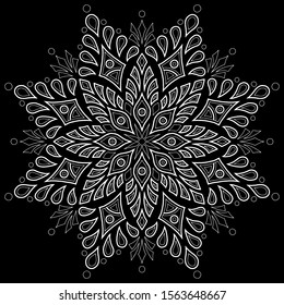 Mandala pattern white doodles sketch good mood