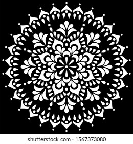  Mandala pattern white doodles sketch good mood