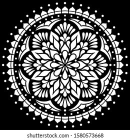 Mandala pattern white doodles sketch good mood