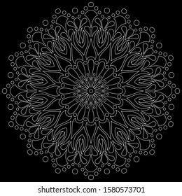 Mandala pattern white doodles sketch good mood