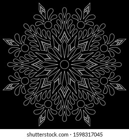 Mandala pattern white doodles sketch good mood