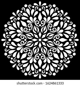 Mandala pattern white doodles sketch good mood