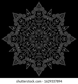 Mandala pattern white doodles sketch good mood