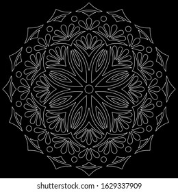 Mandala pattern white doodles sketch good mood