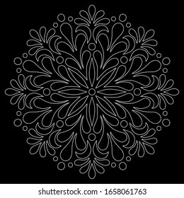 Mandala pattern white doodles sketch good mood