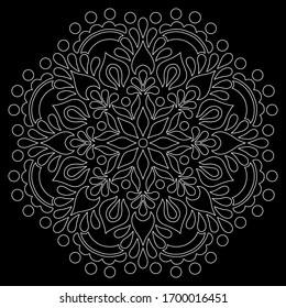 Mandala pattern white doodles sketch good mood