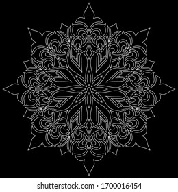 Mandala pattern white doodles sketch good mood