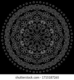 Mandala pattern white doodles sketch good mood