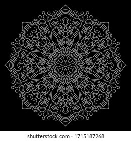 Mandala pattern white doodles sketch good mood