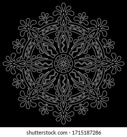 Mandala pattern white doodles sketch good mood